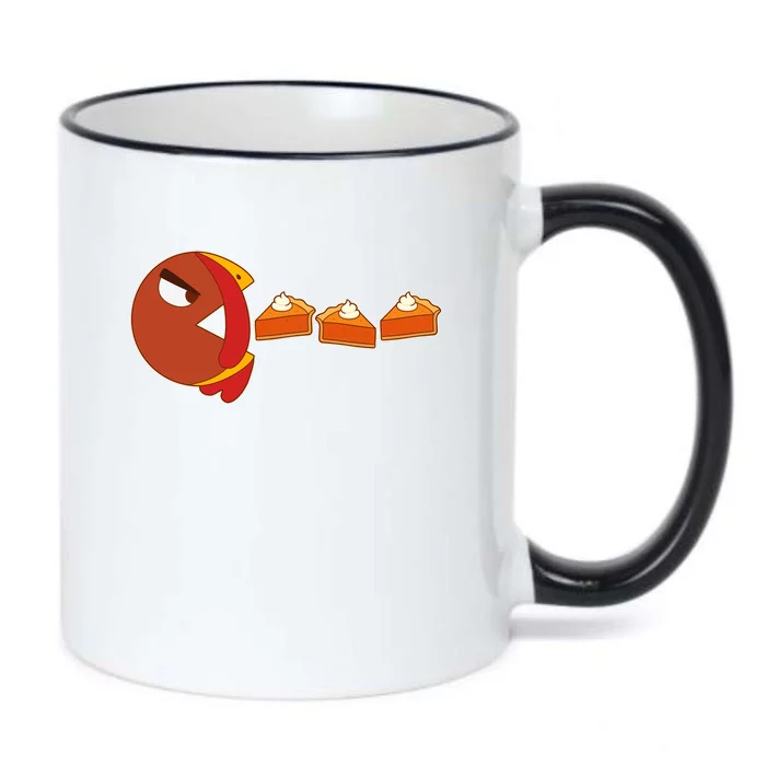 Funny Thanksgiving Pacman Turkey Black Color Changing Mug