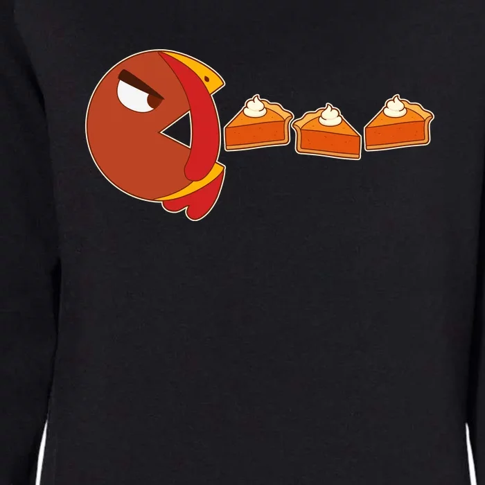 Funny Thanksgiving Pacman Turkey Womens California Wash Sweatshirt