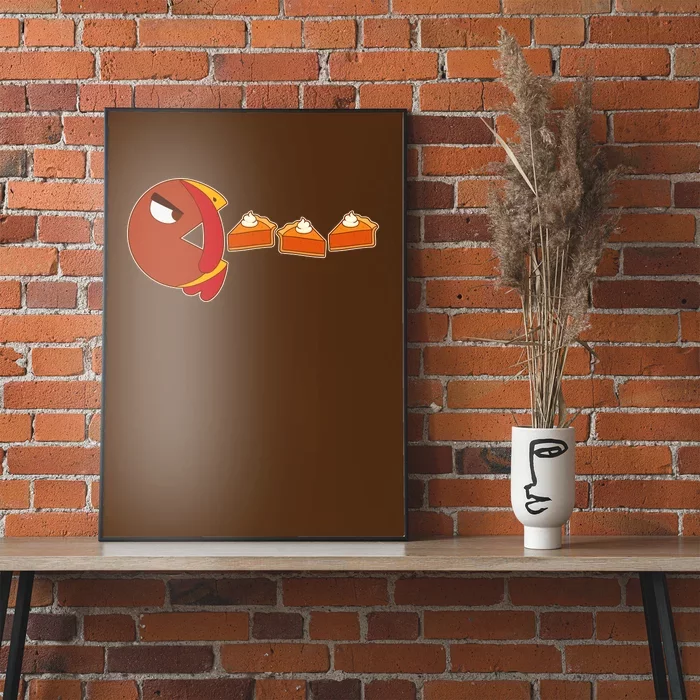 Funny Thanksgiving Pacman Turkey Poster