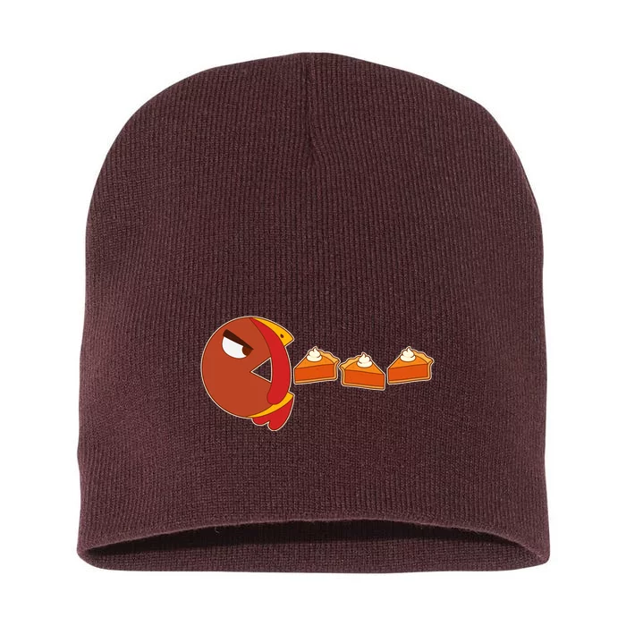 Funny Thanksgiving Pacman Turkey Short Acrylic Beanie