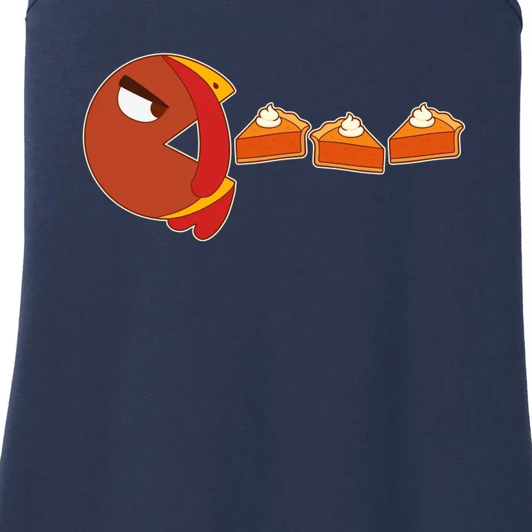 Funny Thanksgiving Pacman Turkey Ladies Essential Tank