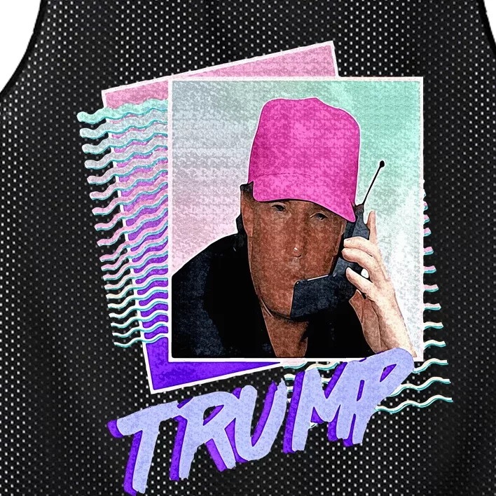 Funny Trump Pink Cap Making Phone Call Trump Lovers Mesh Reversible Basketball Jersey Tank