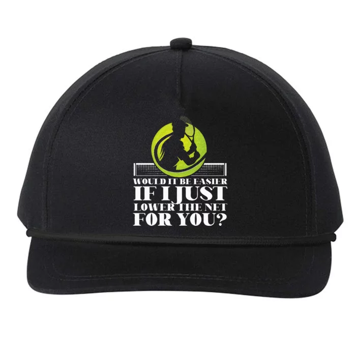 Funny Tennis Player Racket Would It Be Easier If I Just Long Sleeve Snapback Five-Panel Rope Hat