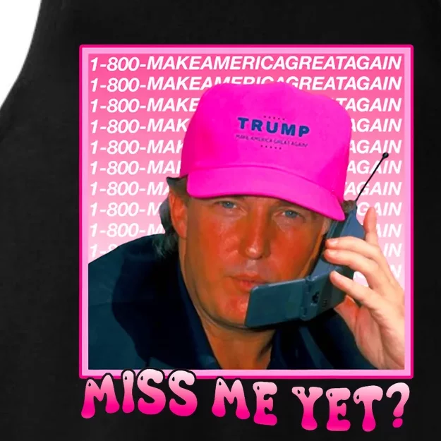 Funny Trump Pink Miss Me Yet Trump 2024 President 2024 Ladies Tri-Blend Wicking Tank