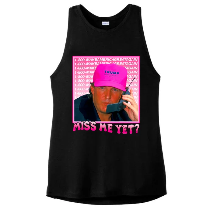 Funny Trump Pink Miss Me Yet Trump 2024 President 2024 Ladies Tri-Blend Wicking Tank