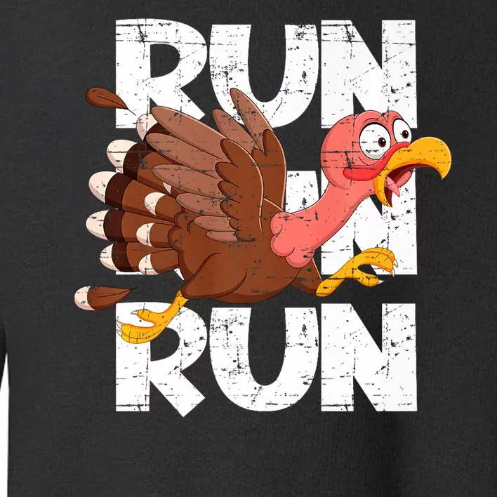 Funny Turkey Pilgrim Thanksgiving Day Running Turkey Trot Toddler Sweatshirt