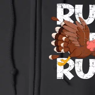 Funny Turkey Pilgrim Thanksgiving Day Running Turkey Trot Full Zip Hoodie