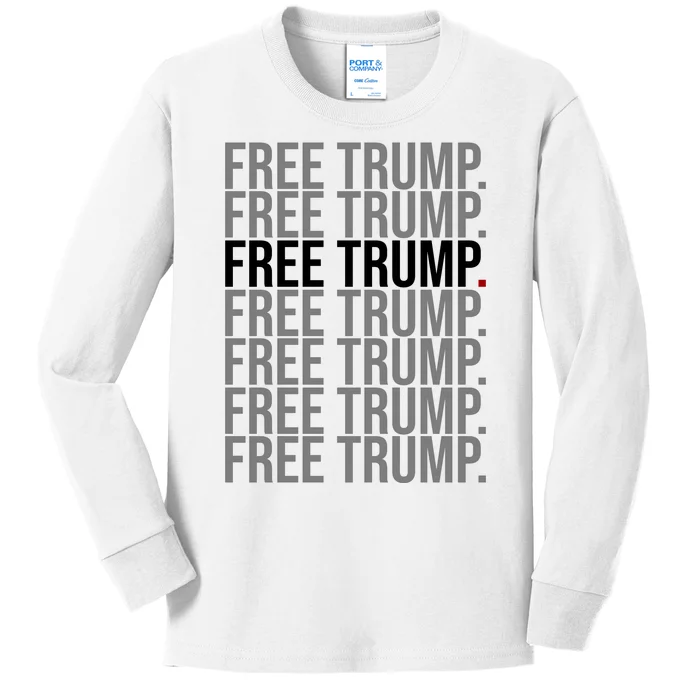 Free Trump Pro Republican Political Kids Long Sleeve Shirt