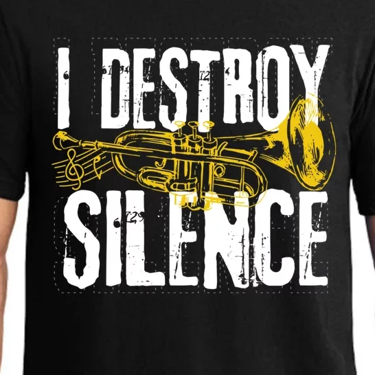 Funny Trumpet Player Marching Band Silence Destroyer Hoodie Pajama Set