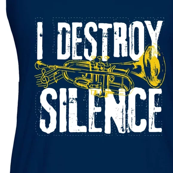 Funny Trumpet Player Marching Band Silence Destroyer Hoodie Ladies Essential Flowy Tank