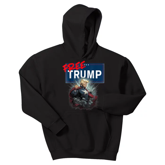 Free Trump Protest Political Support Election Activist Funny Kids Hoodie