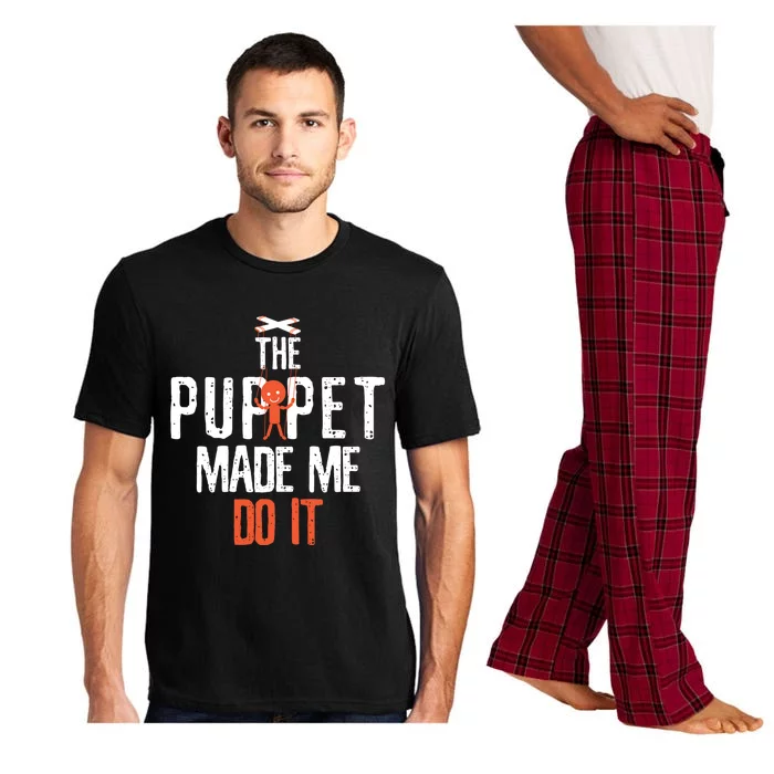 Funny The Puppet Made Me Do It Comedians Gift Meaningful Gift Pajama Set