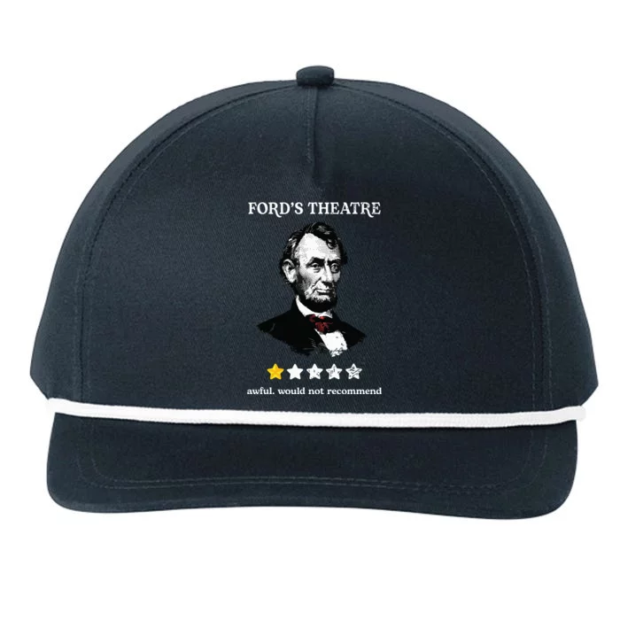 Fords Theater Presidential History Abe Lincoln Funny Snapback Five-Panel Rope Hat