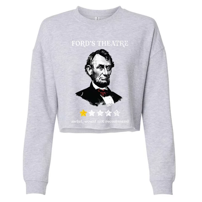 Fords Theater Presidential History Abe Lincoln Funny Cropped Pullover Crew