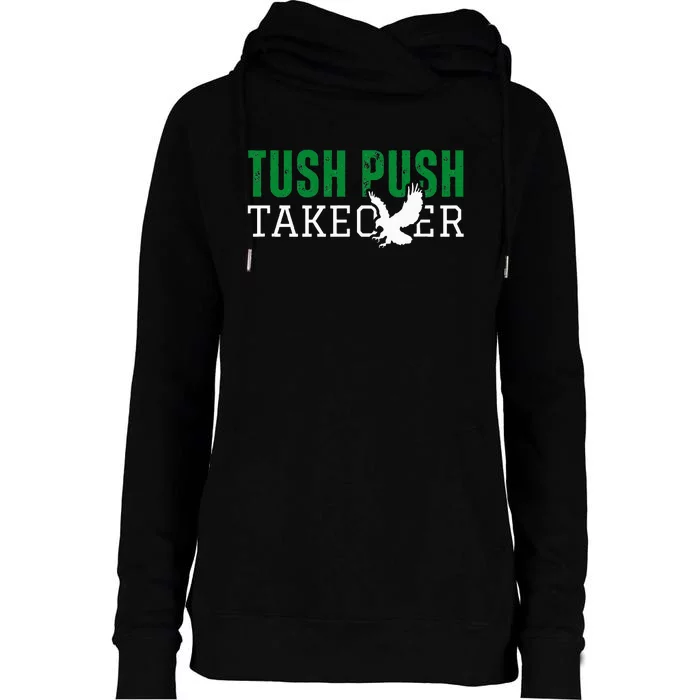 Funny Tush Push Sayings Fans Womens Funnel Neck Pullover Hood