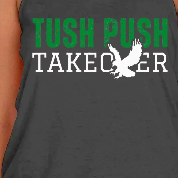 Funny Tush Push Sayings Fans Women's Knotted Racerback Tank