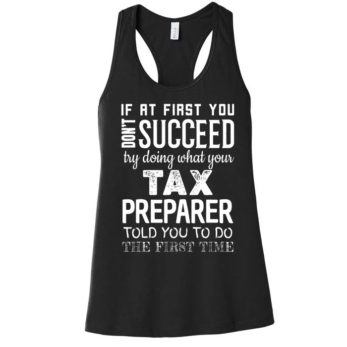 Funny Tax Preparer Success Gifts Tax Season Women's Racerback Tank