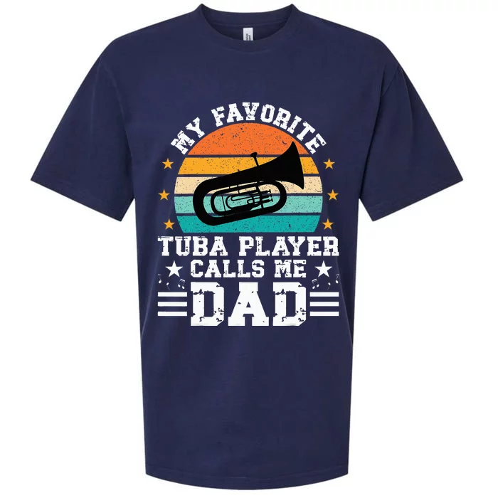 Favorite Tuba Player Dad Tuba Dad Of A Tuba Player Father Sueded Cloud Jersey T-Shirt