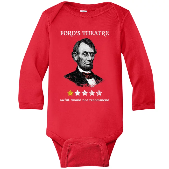 FordS Theater Presidential History Abe Lincoln Baby Long Sleeve Bodysuit