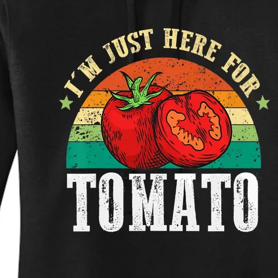 Funny Tomato Plant Based Gardener Veggie Pun Retro Tomatoes Women's Pullover Hoodie