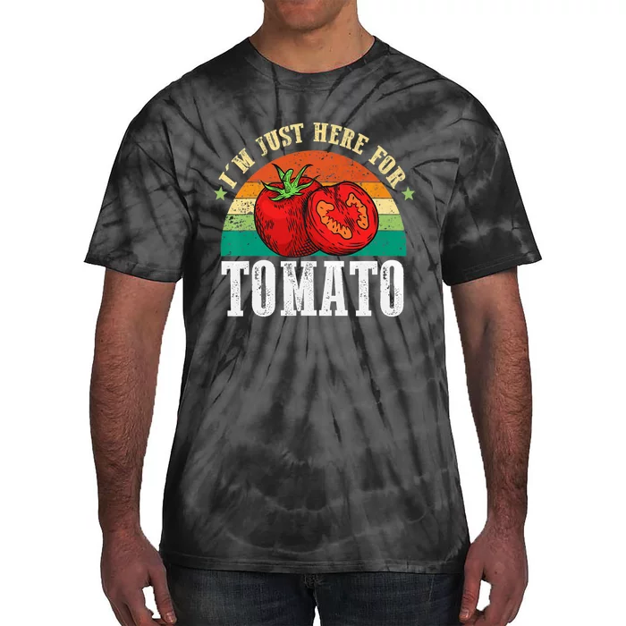 Funny Tomato Plant Based Gardener Veggie Pun Retro Tomatoes Tie-Dye T-Shirt