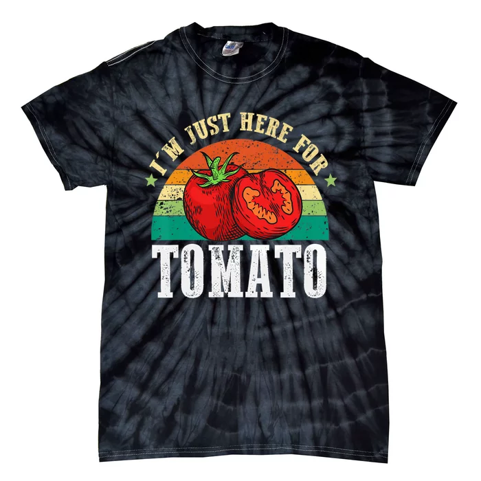 Funny Tomato Plant Based Gardener Veggie Pun Retro Tomatoes Tie-Dye T-Shirt