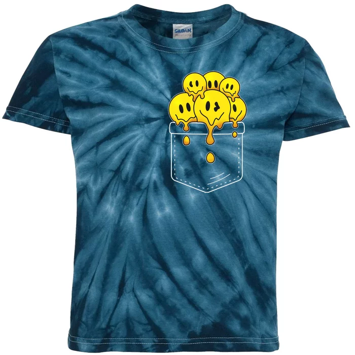 Funny Trippy Pocket Full Of Smiles Kids Tie-Dye T-Shirt