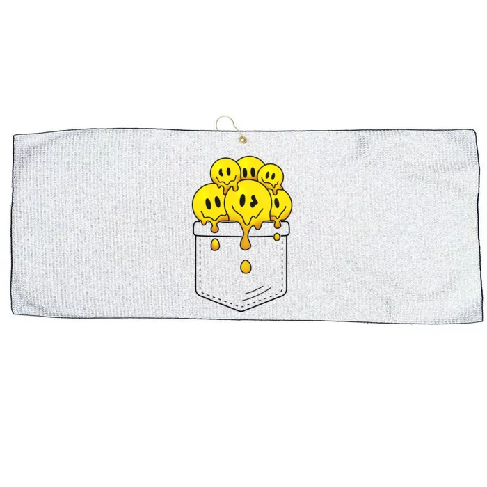 Funny Trippy Pocket Full Of Smiles Large Microfiber Waffle Golf Towel