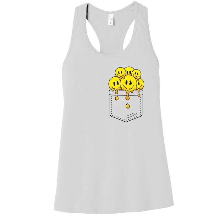 Funny Trippy Pocket Full Of Smiles Women's Racerback Tank