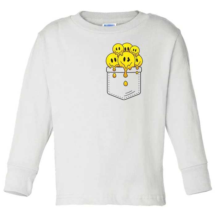 Funny Trippy Pocket Full Of Smiles Toddler Long Sleeve Shirt