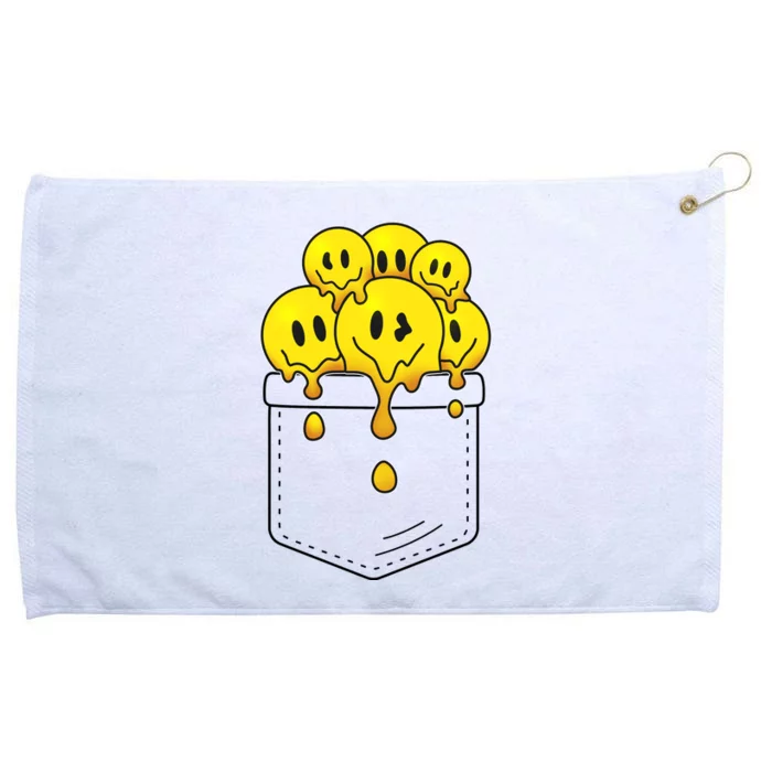 Funny Trippy Pocket Full Of Smiles Grommeted Golf Towel