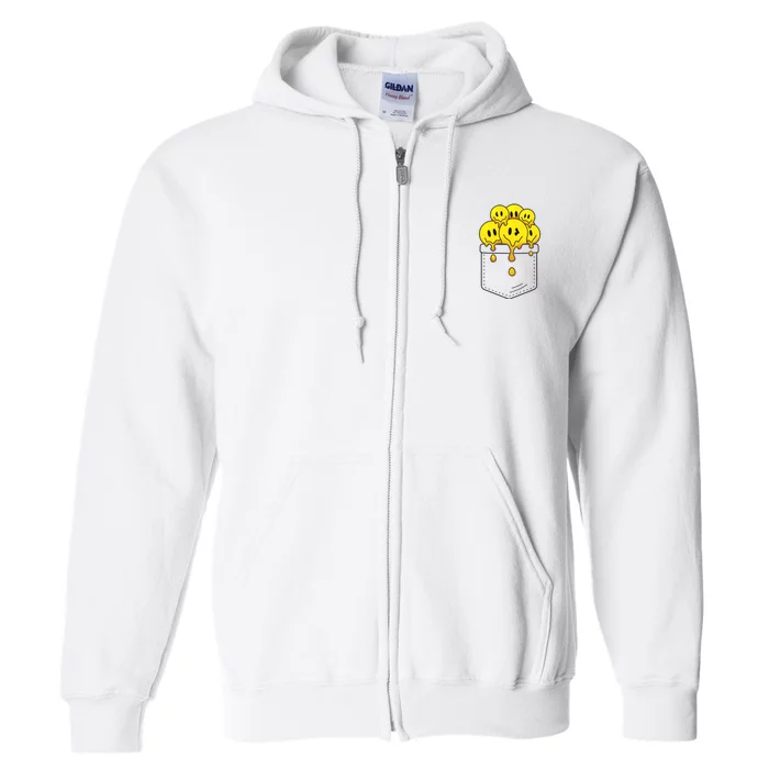 Funny Trippy Pocket Full Of Smiles Full Zip Hoodie