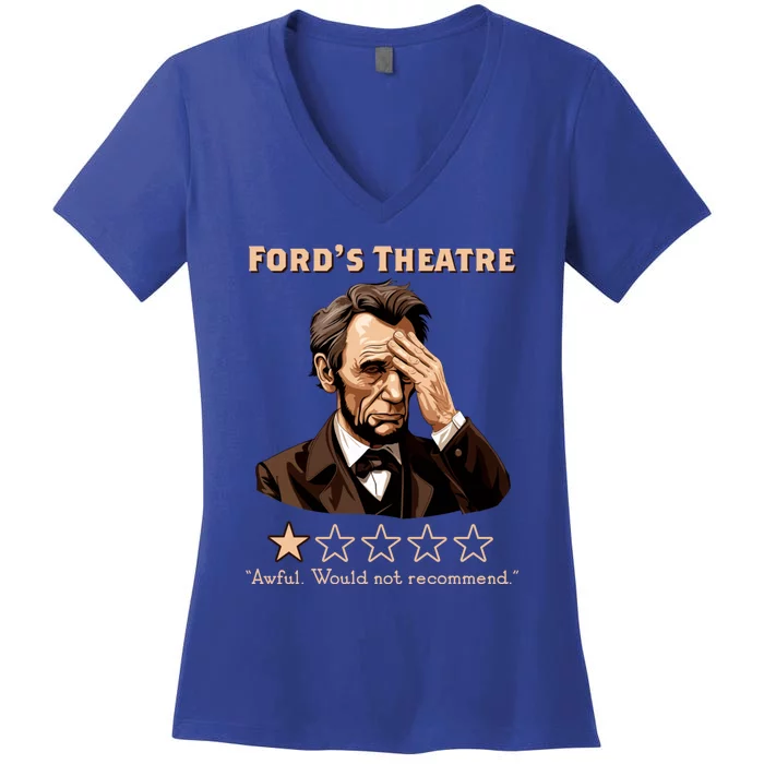 Fords Theater Presidential History Abe Lincoln Funny Women's V-Neck T-Shirt