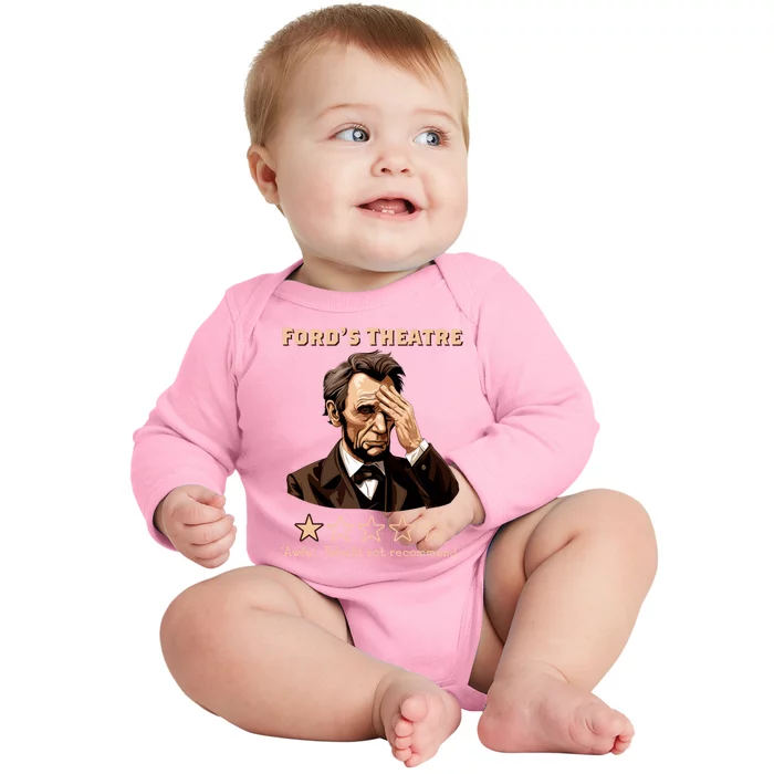 Fords Theater Presidential History Abe Lincoln Funny Baby Long Sleeve Bodysuit