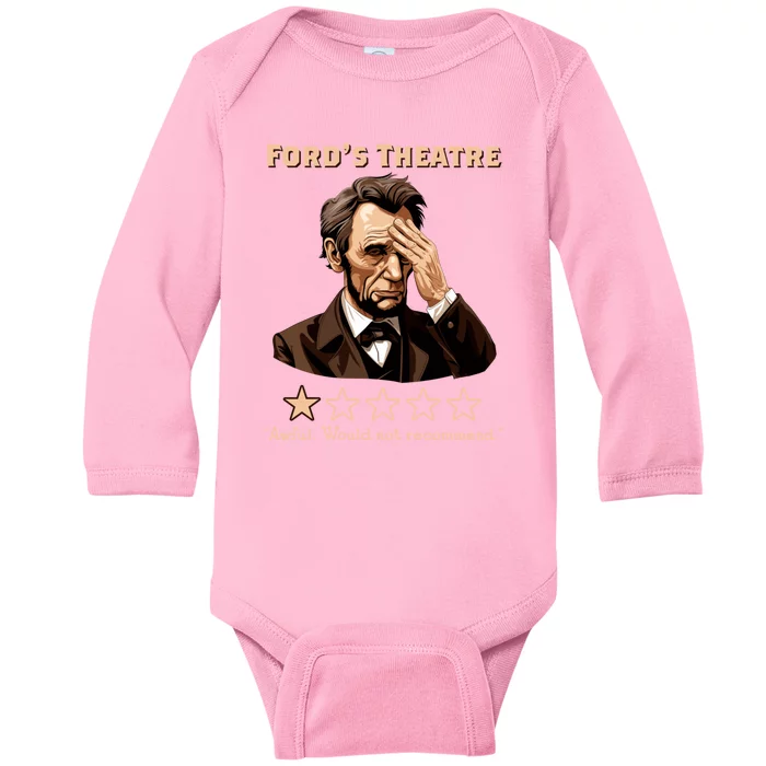 Fords Theater Presidential History Abe Lincoln Funny Baby Long Sleeve Bodysuit