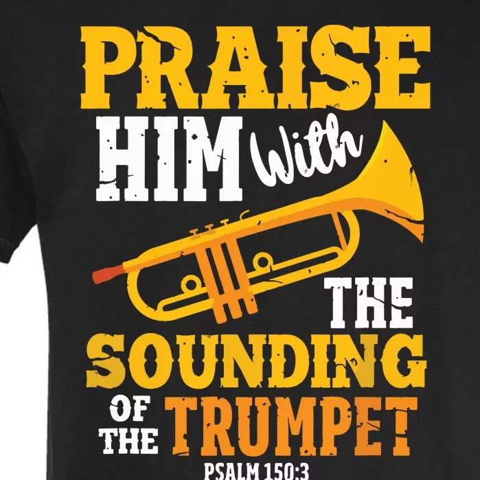 Funny Trumpet Player Christian Psalm Marching Band Garment-Dyed Heavyweight T-Shirt