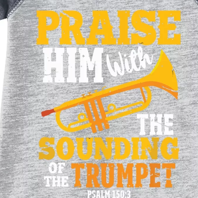 Funny Trumpet Player Christian Psalm Marching Band Infant Baby Jersey Bodysuit