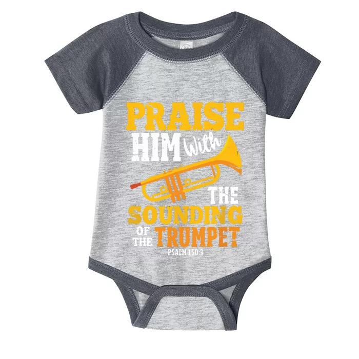 Funny Trumpet Player Christian Psalm Marching Band Infant Baby Jersey Bodysuit