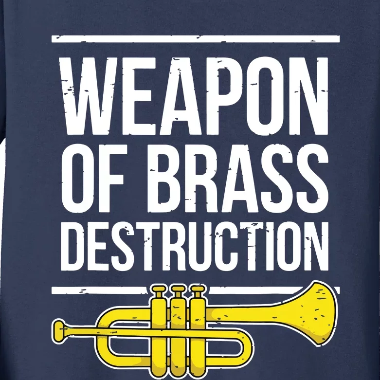 Funny Trumpet Player Marching Band Trumpeter Brass Player Kids Long Sleeve Shirt