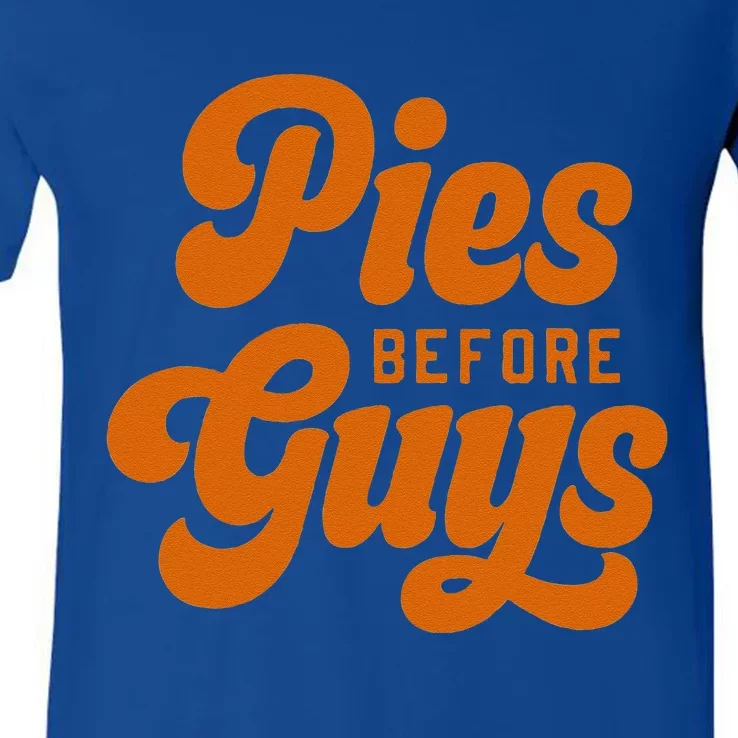 Funny Thanksgiving Pies Before Guys For Funny And V-Neck T-Shirt