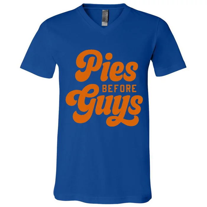 Funny Thanksgiving Pies Before Guys For Funny And V-Neck T-Shirt