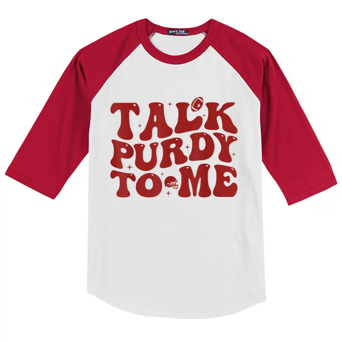 Funny Talk Purdy To Me Feeling Purdy Good Meme Kids Colorblock Raglan Jersey