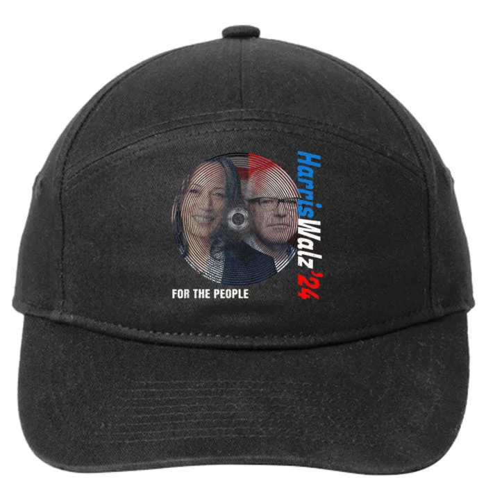 For The People Kamala Harris Tim Waltz 2024 7-Panel Snapback Hat