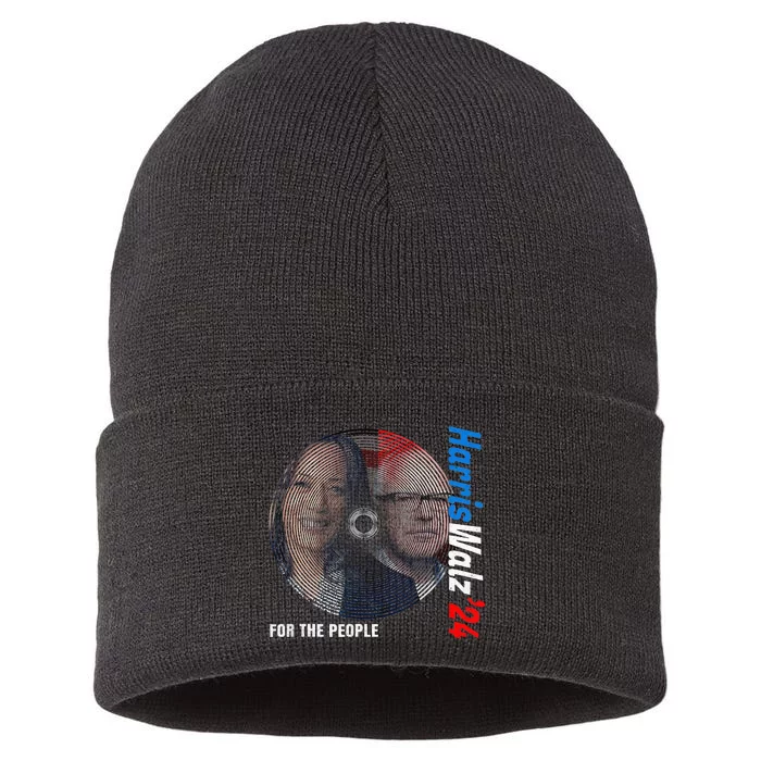 For The People Kamala Harris Tim Waltz 2024 Sustainable Knit Beanie