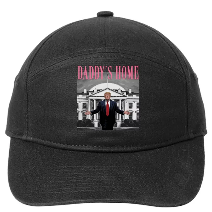 Funny Trump Pink Daddys Home  Trump 2024 7-Panel Snapback Hat