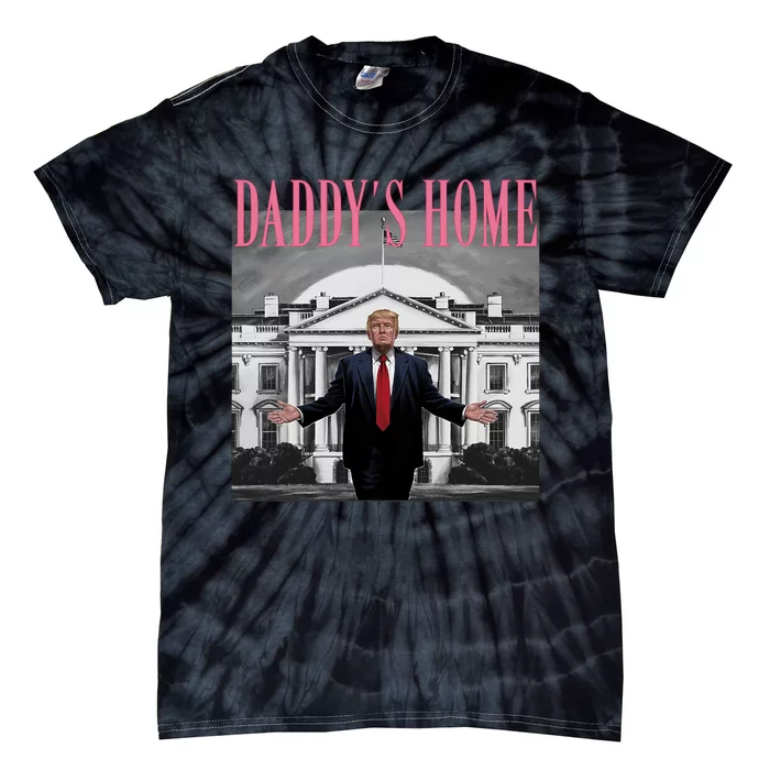 Funny Trump Pink Daddys Home  Trump 2024 Tie-Dye T-Shirt