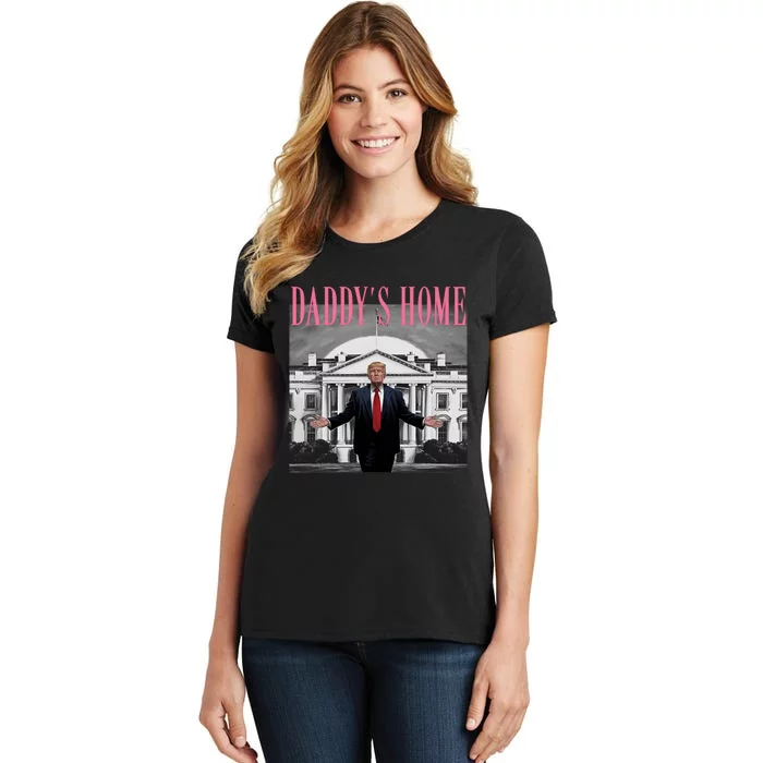 Funny Trump Pink Daddys Home  Trump 2024 Women's T-Shirt