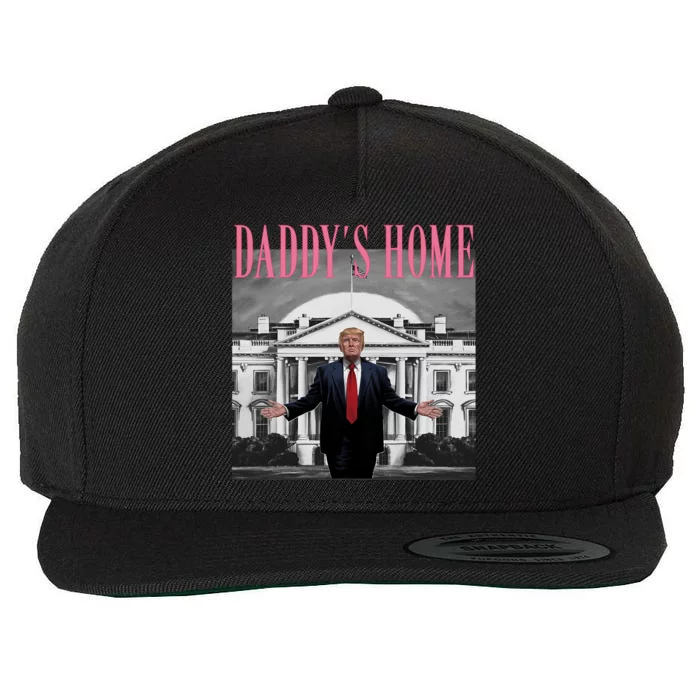 Funny Trump Pink Daddys Home  Trump 2024 Wool Snapback Cap