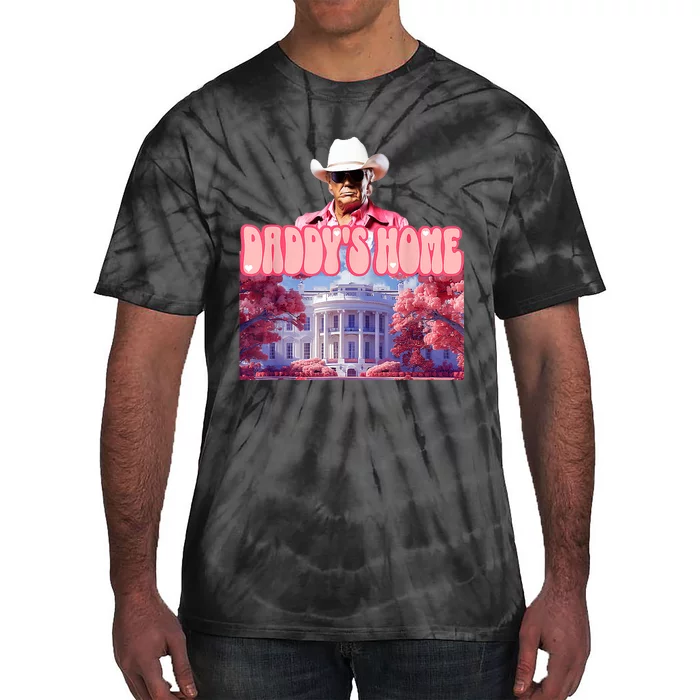 Funny Trump Pink Daddys Home  Trump 2024 Tie-Dye T-Shirt