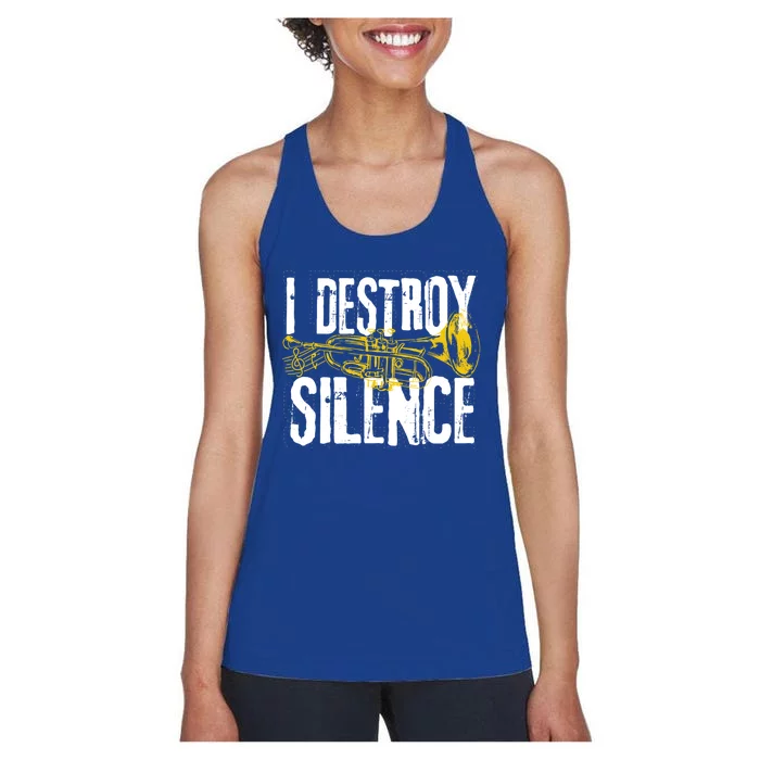 Funny Trumpet Player Marching Band Silence Destroyer Gift Women's Racerback Tank